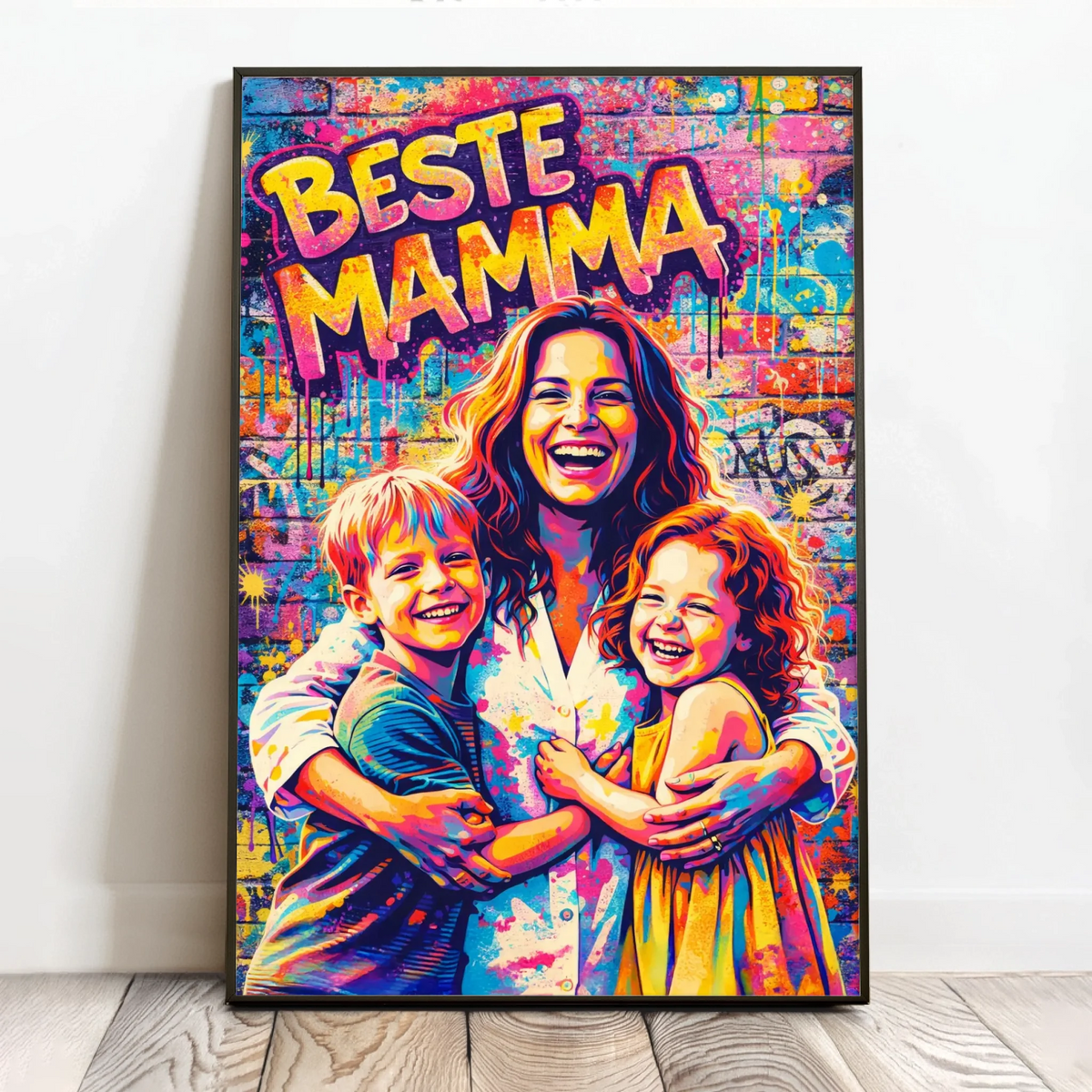 Personlig gateart-plakat for mamma i street art-stil, 40x60 cm