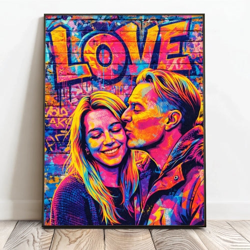 Personlig street art plakat LOVE 40x60 cm med grafitti-effekt og individuell design – Motiv 2