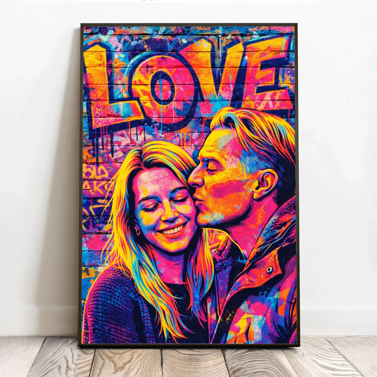 Personlig street art plakat LOVE 40x60 cm med grafitti-effekt og individuell design