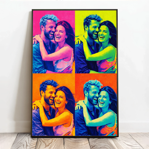 Pop Art personlig plakat med silketrykkeffekt, 40x60 cm, kunstnerisk portrett i moderne stil
