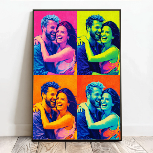 Pop Art personlig plakat med silketrykkeffekt, 40x60 cm, kunstnerisk portrett i moderne stil – Motiv 2